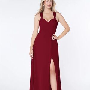 Azazie Burgundy Maxi Dress